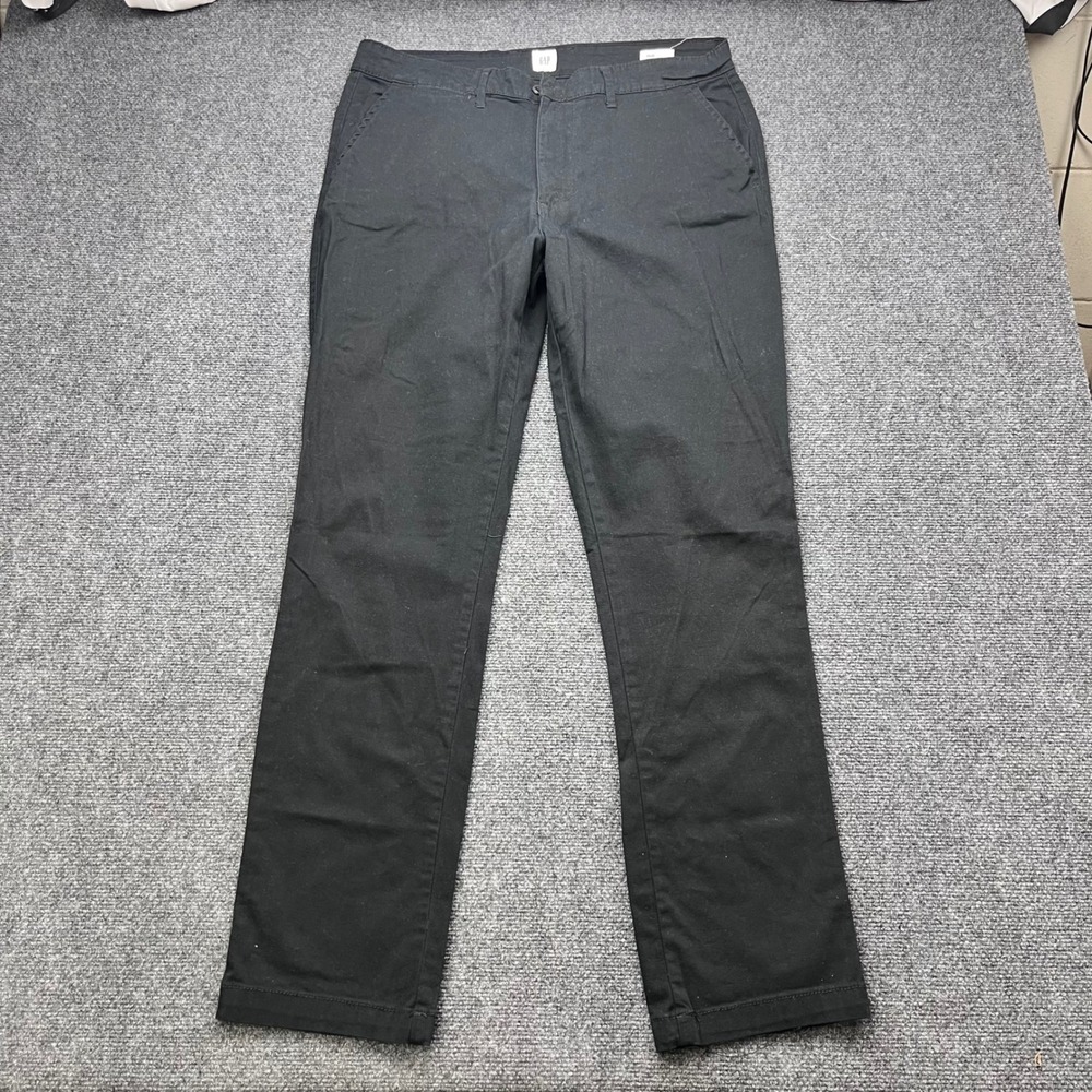 GAP Essential Khaki Slim Fit Stretch Chino Black Trousers